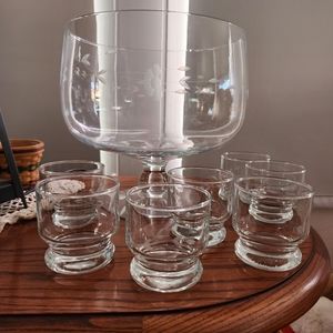 Princess house punch bowl and glasses